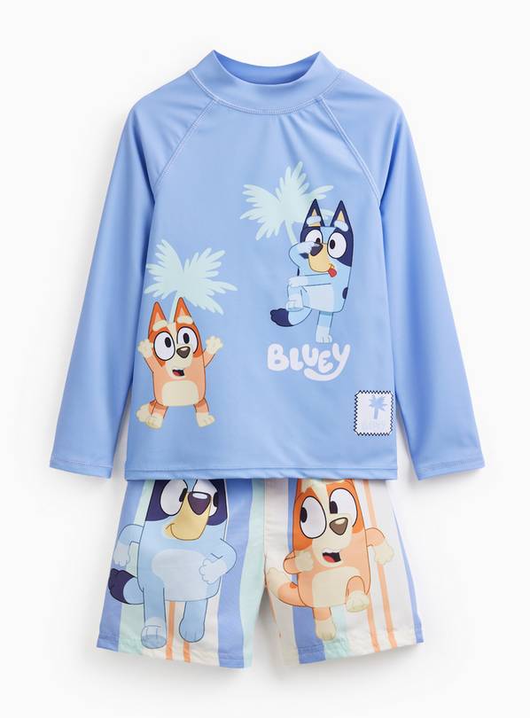 Blue Bluey Rash Vest & Shorts Swim Set 5-6 Years