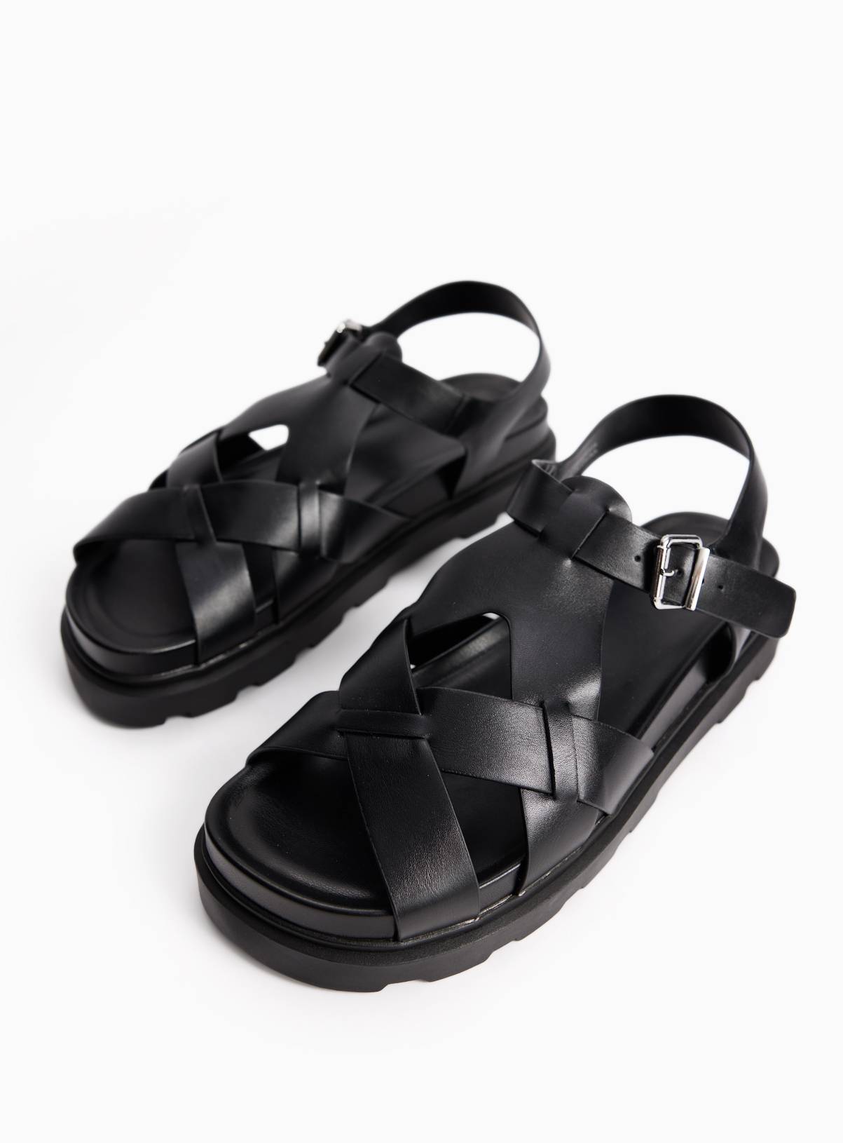 Black Chunky Cleated Sandals 5 - Image 1