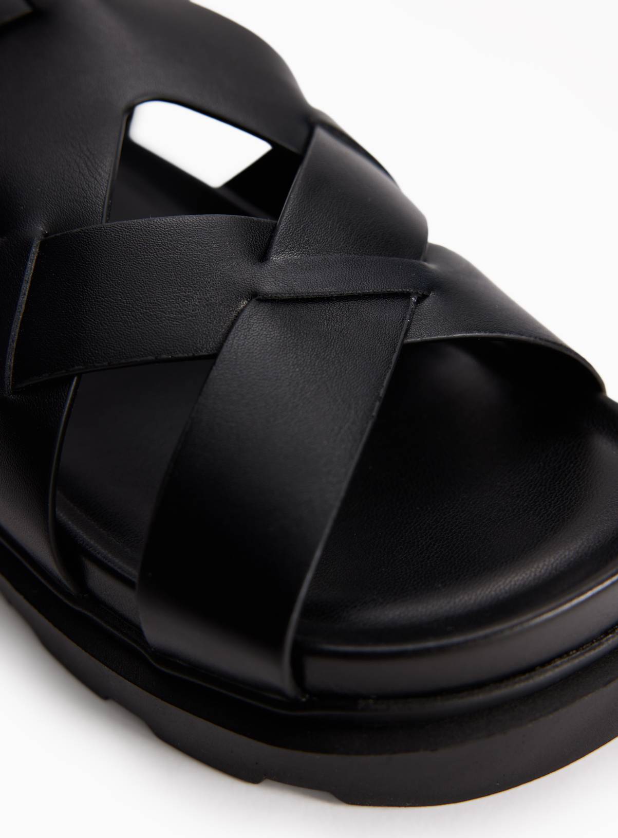 Black Chunky Cleated Sandals 5 - Image 4