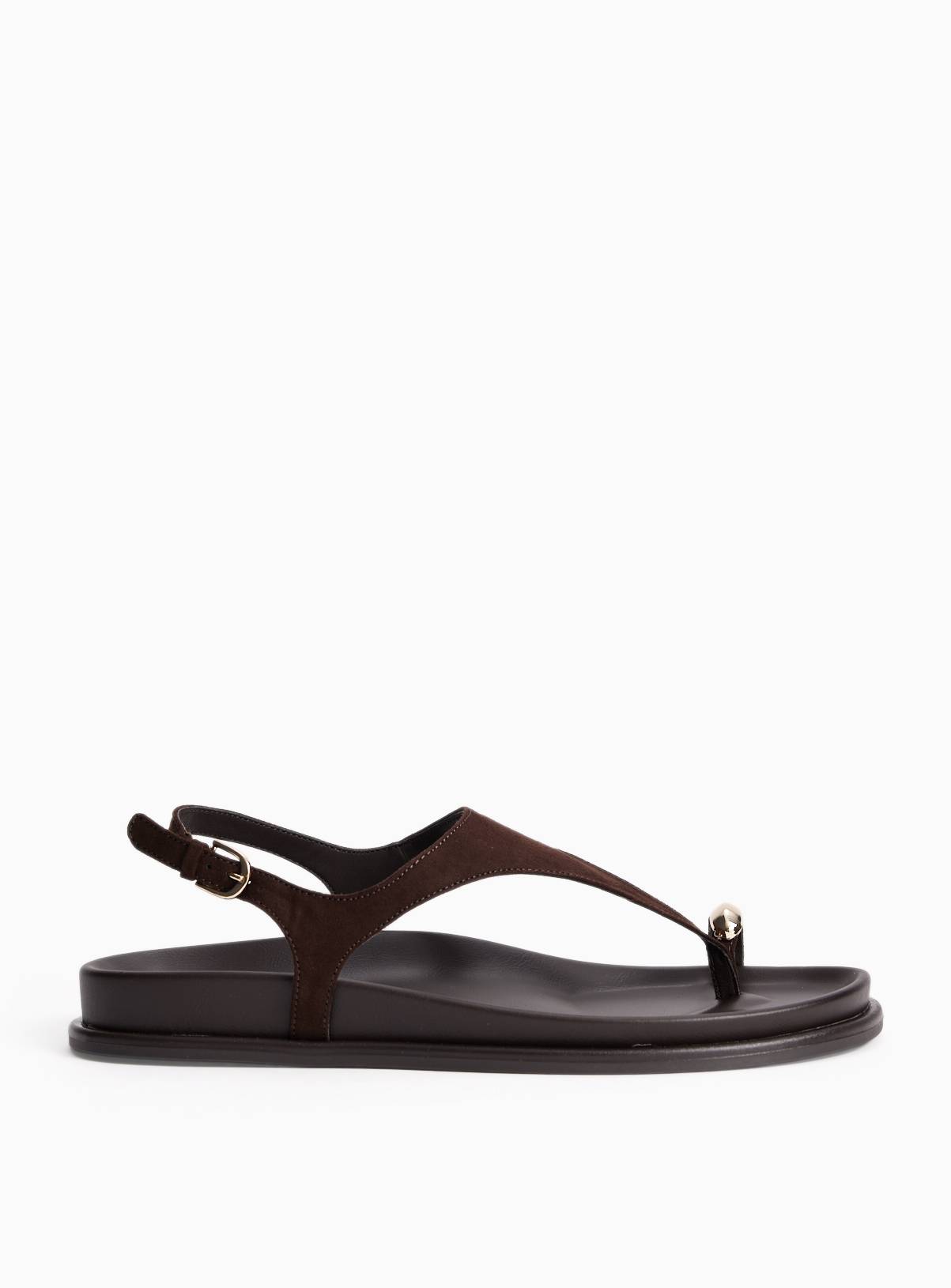 Brown Jewelled Toe Detail Elevated Footbed Sandals 8 - Image 2