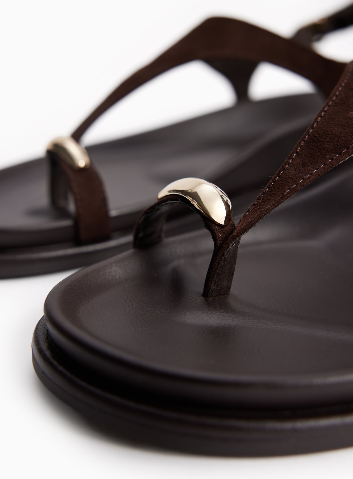 Brown Jewelled Toe Detail Elevated Footbed Sandals 8 - Image 3 thumbnail
