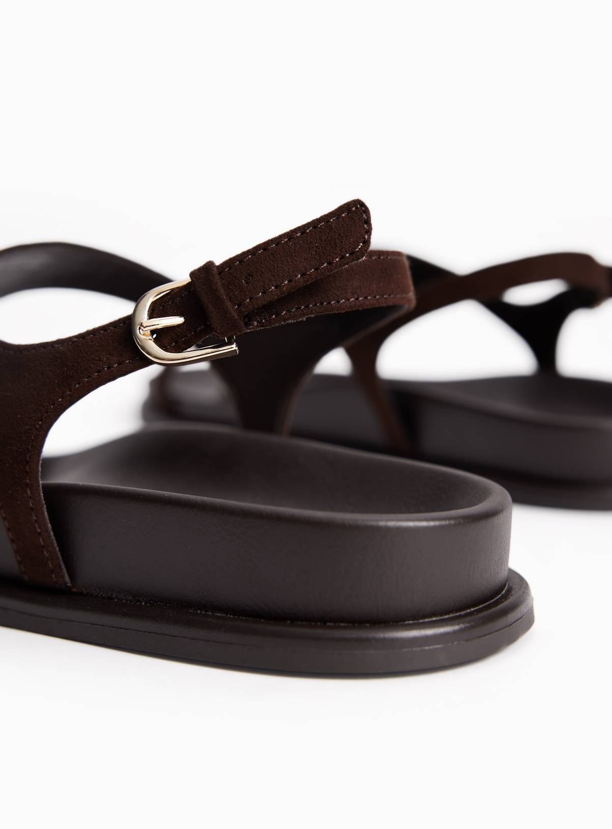 Brown Jewelled Toe Detail Elevated Footbed Sandals 8 - Image 4