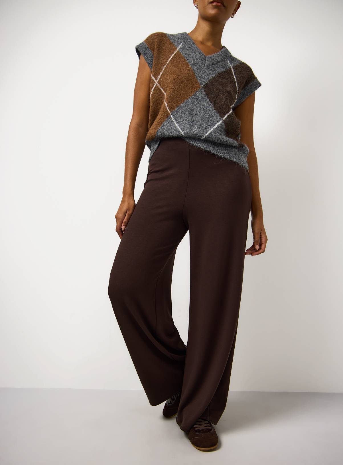Brown Wide Leg Trousers 18 - Image 3