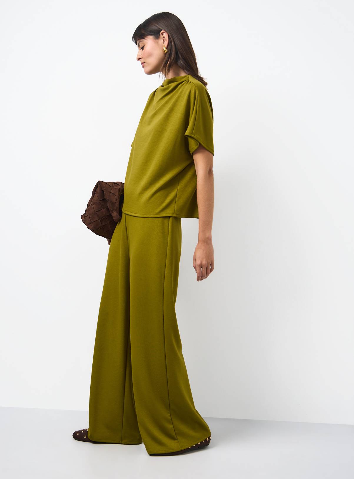 Green Co-ord Wide Leg Trousers  22 - Image 1