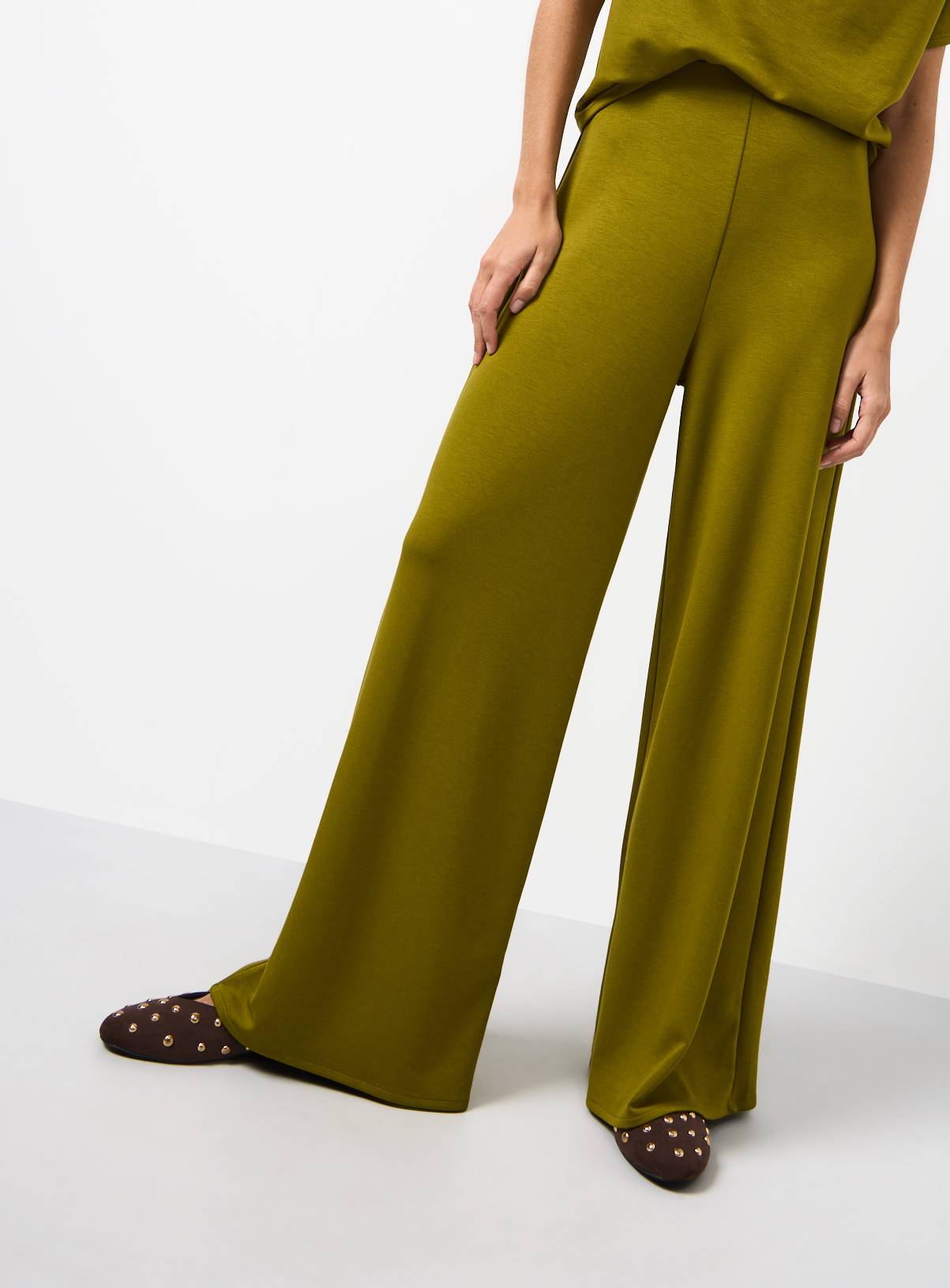 Green Co-ord Wide Leg Trousers  22 - Image 2