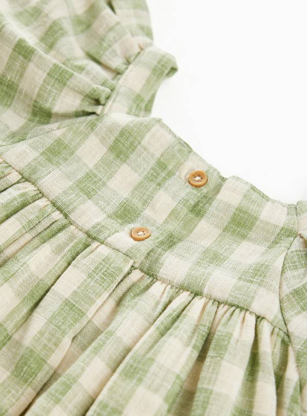 Buy Green Gingham Short Sleeve Dress 4-5 years | Kids Holiday Clothes | Tu