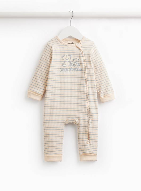 Beige Stripe Little Brother Print Sleepsuit 12-18 months