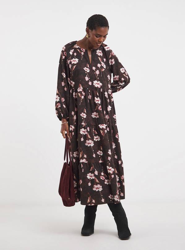JD WILLIAMS Long Sleeve Smock Tiered Dress 22