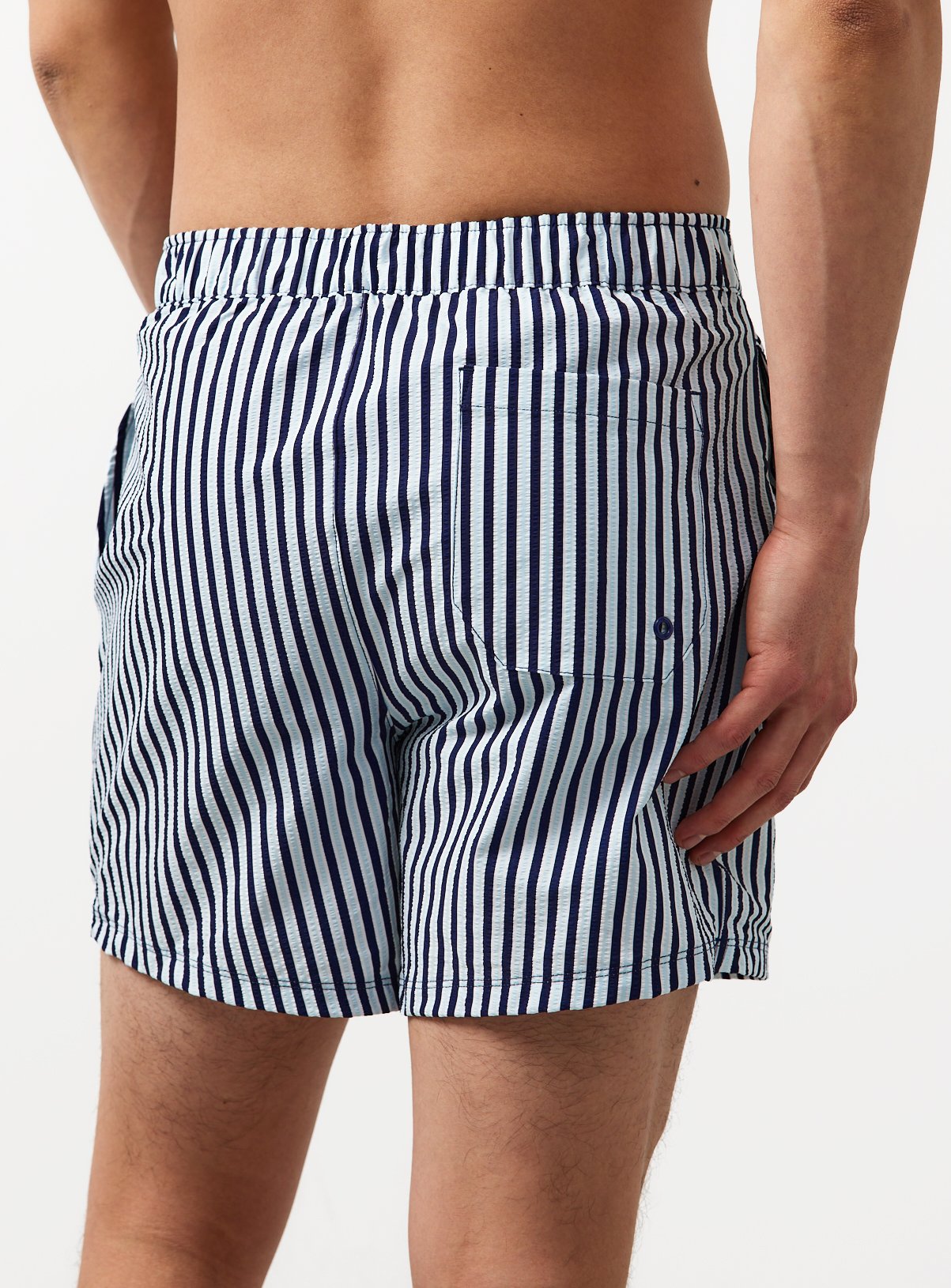 Navy Stripe Print Swim Shorts XS - Image 2 thumbnail