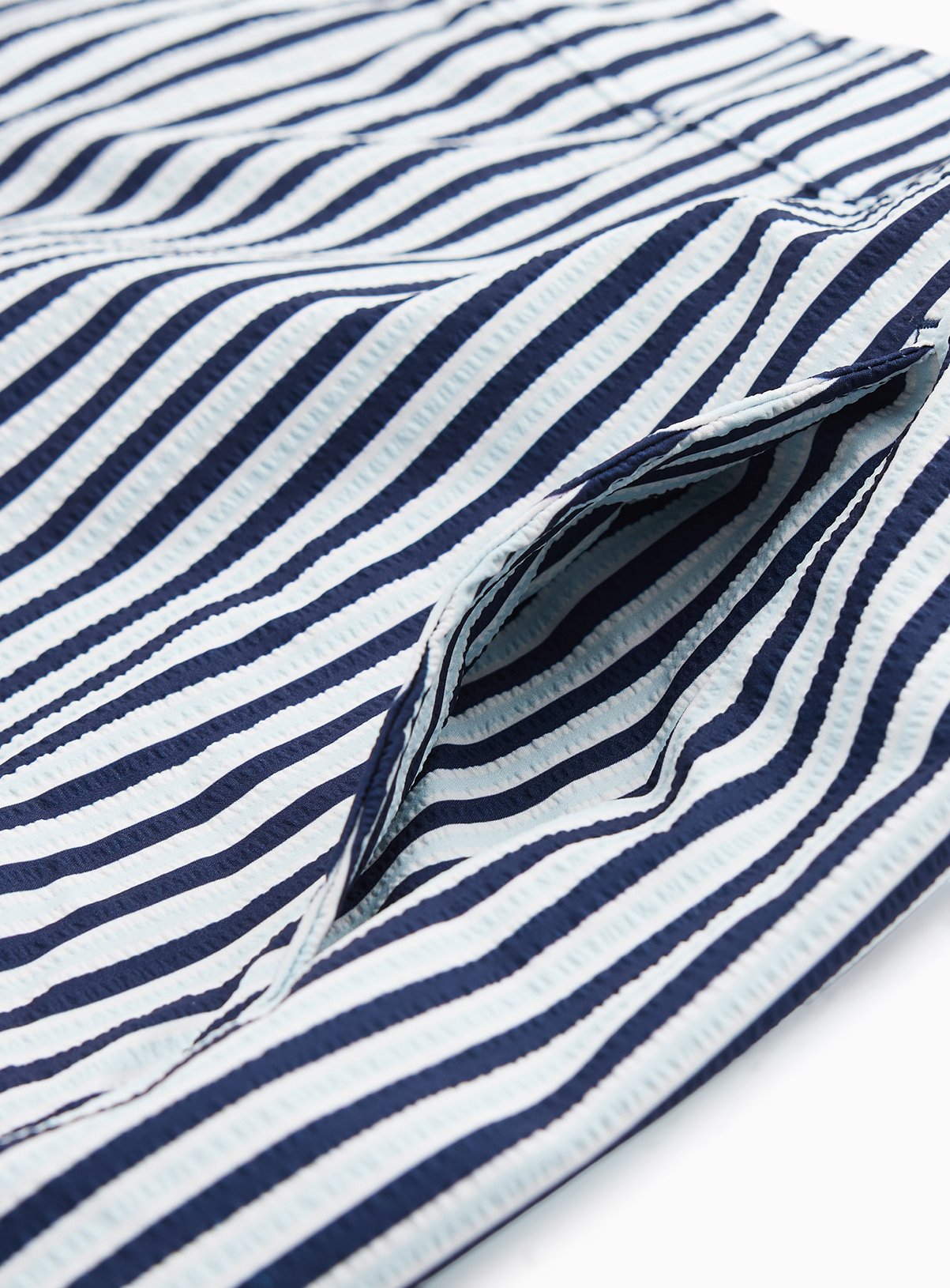 Navy Stripe Print Swim Shorts XS - Image 4 thumbnail