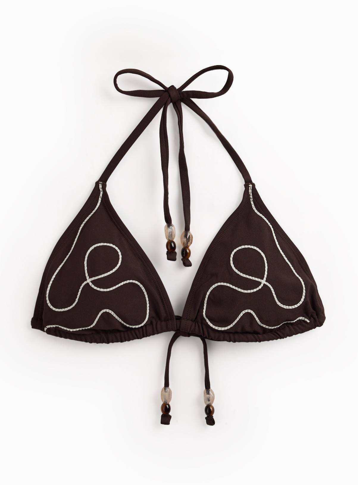 Brown Embroidered Triangle Bikini 22 - Image 3