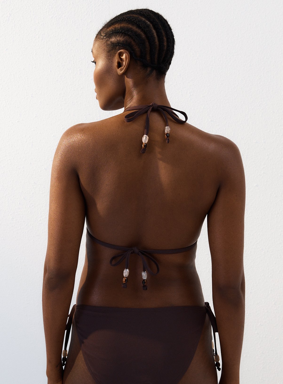 Brown Embroidered Triangle Bikini 22 - Image 5 thumbnail