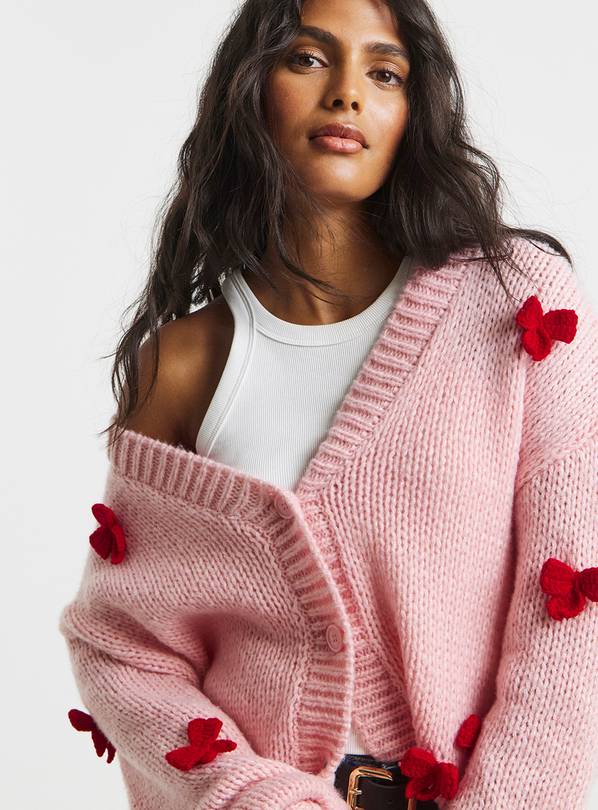 SIMPLY BE Chunky 3d Bow Cardigan 24-26