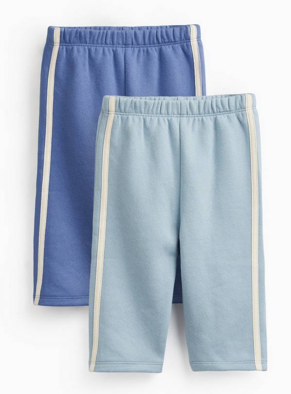 Blue Stripe Wide Leg Joggers 2 Pack 6-9 months