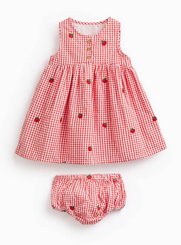 Red Gingham Tomato Print Dress & Knickers Set 18-24 months