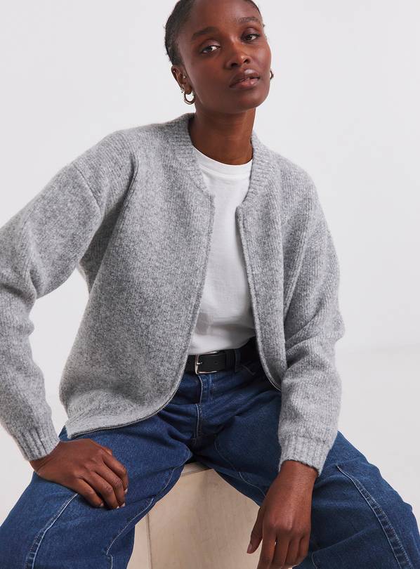 SIMPLY BE Premium Knit Ribbed Bomber Jacket 24-26