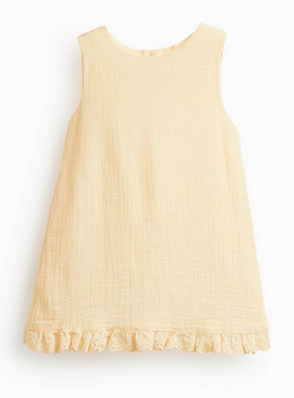Yellow Double Cloth Sleeveless Dress 6-9 months