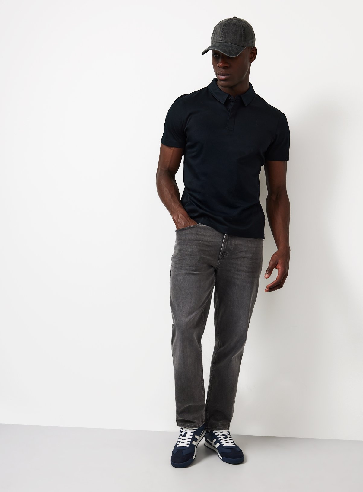 Black Supima Cotton Polo Shirt L - Image 2 thumbnail