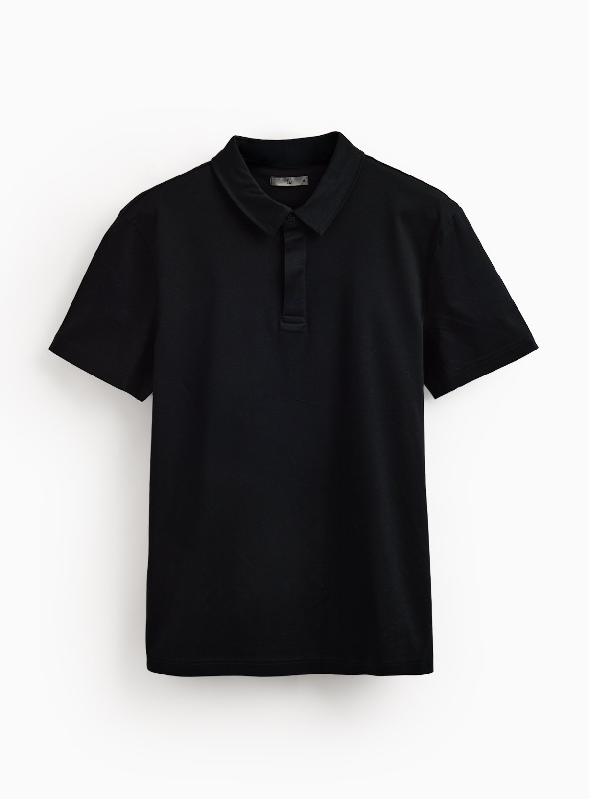Black Supima Cotton Polo Shirt L - Image 3 thumbnail