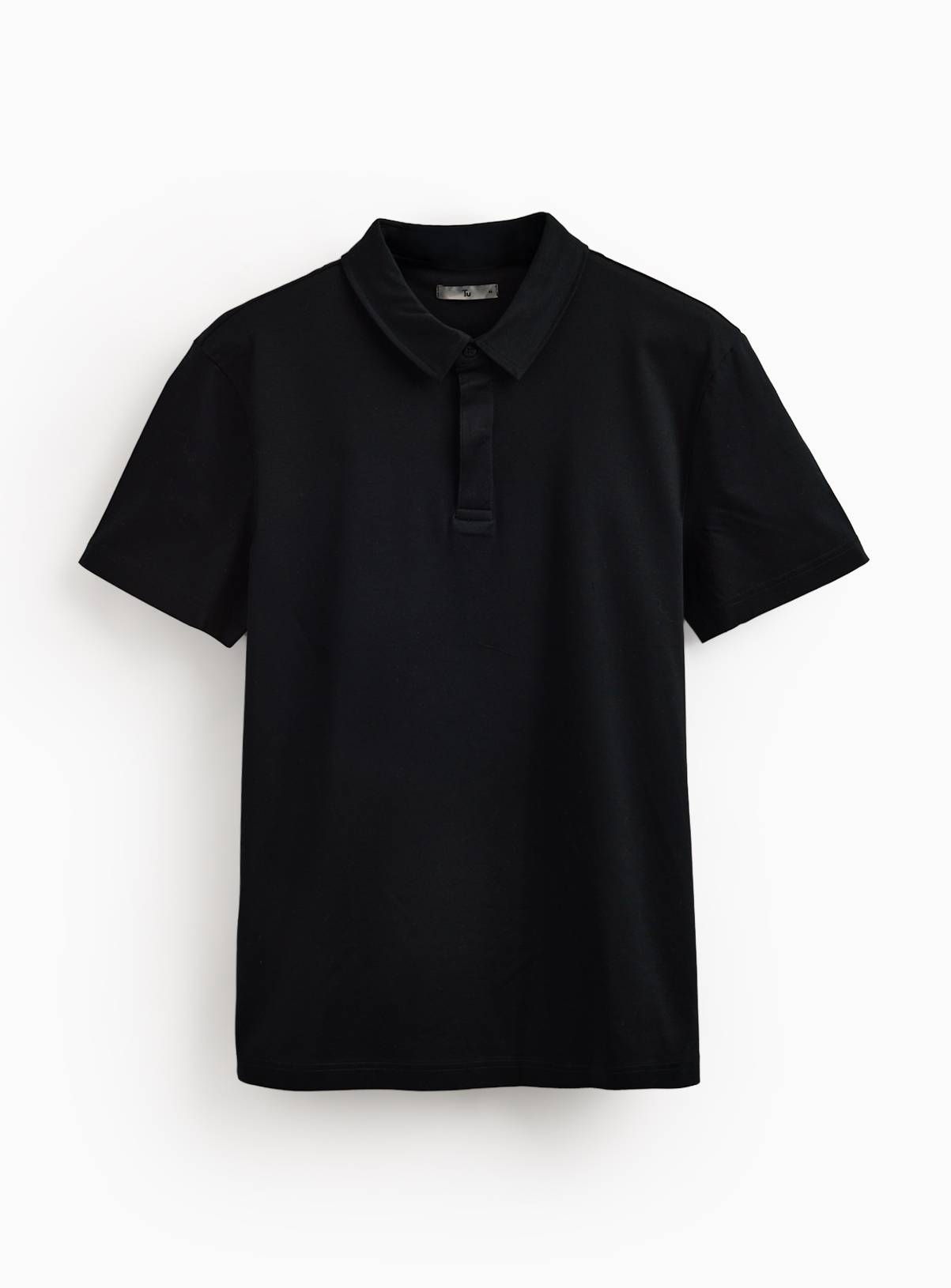 Black Supima Cotton Polo Shirt L - Image 3