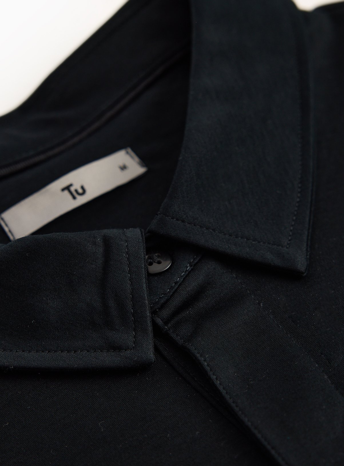 Black Supima Cotton Polo Shirt L - Image 4 thumbnail