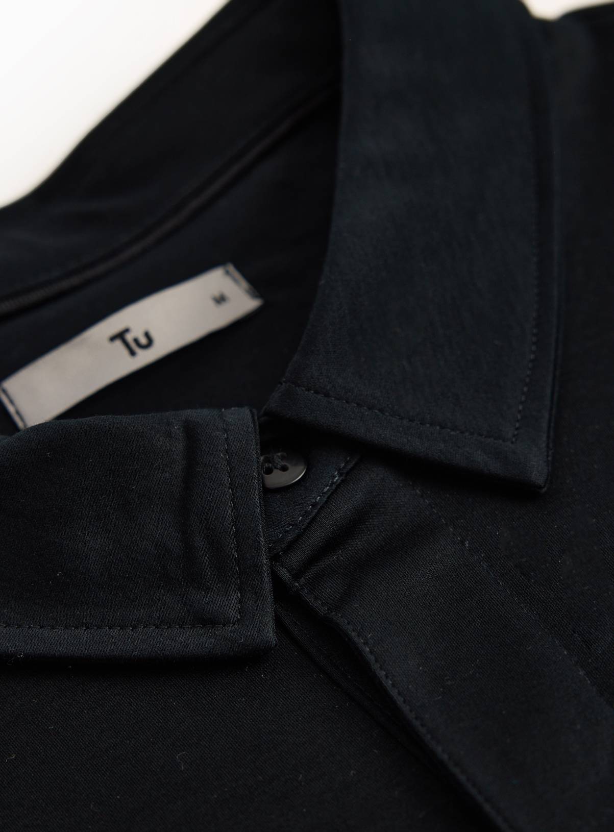 Black Supima Cotton Polo Shirt L - Image 4