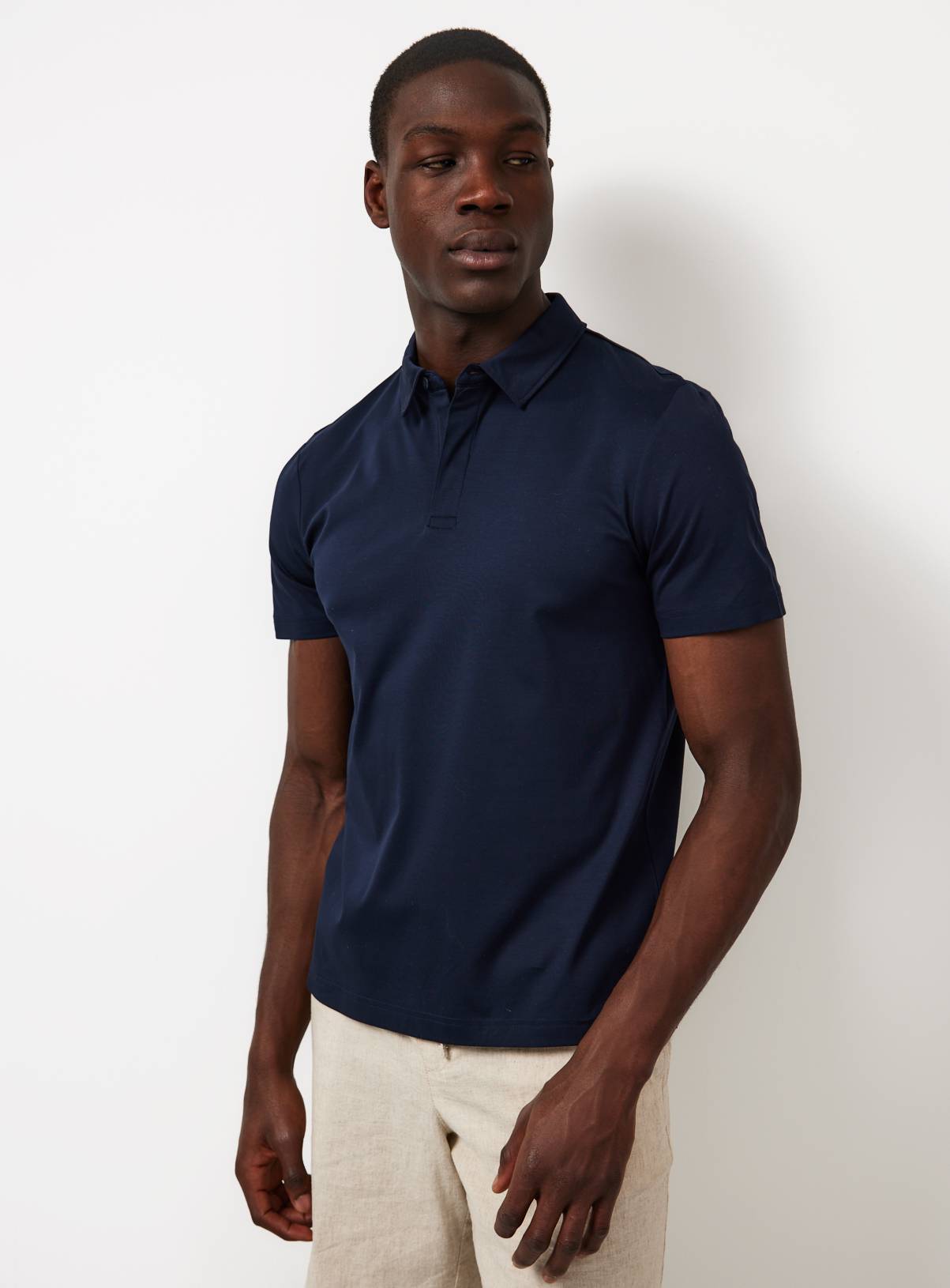 Navy Supima Cotton Polo Shirt XXXL - Image 1