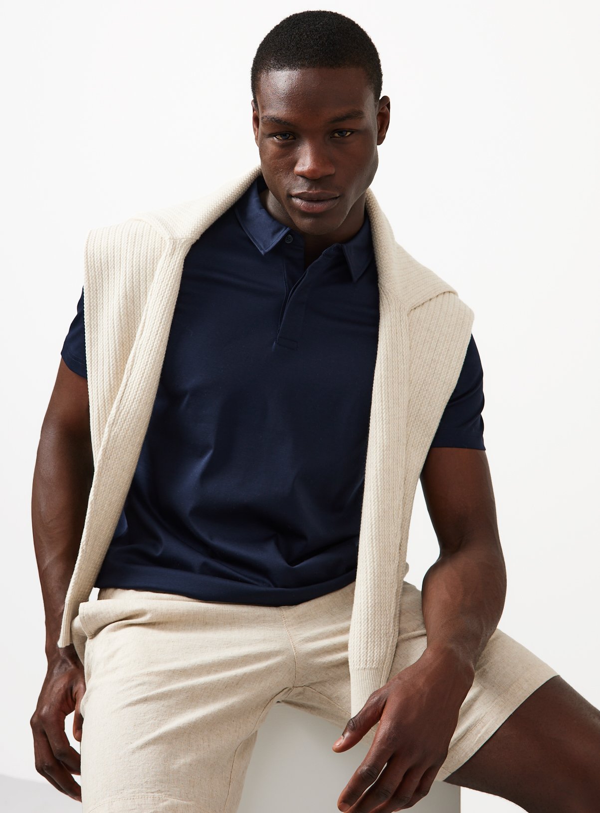 Buy Navy Supima Cotton Polo Shirt L | Gifts for him | Argos