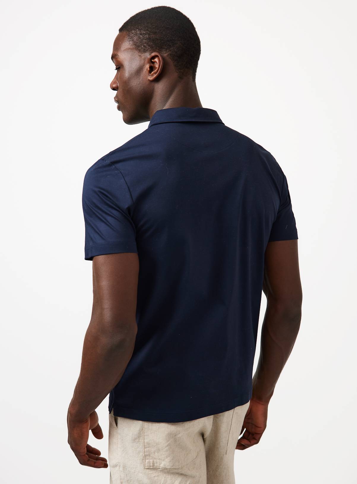 Navy Supima Cotton Polo Shirt XXXL - Image 5