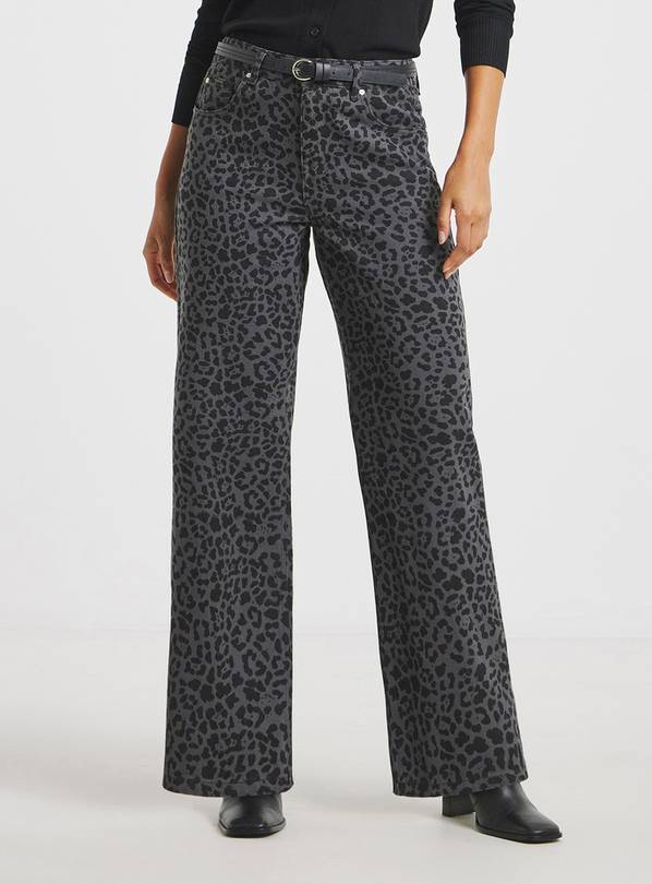 SIMPLY BE Leopard Wide Leg Jeans 20