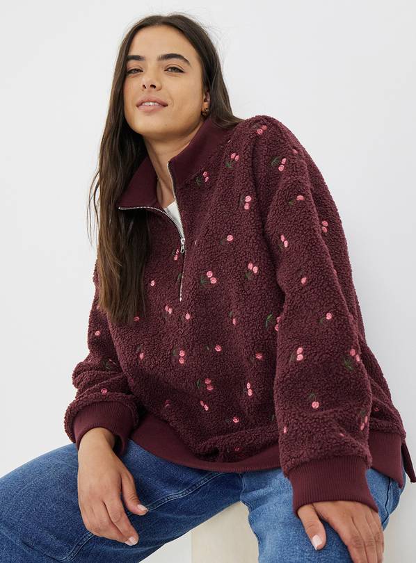SIMPLY BE Borg Cherries Print Sweatshirt 14