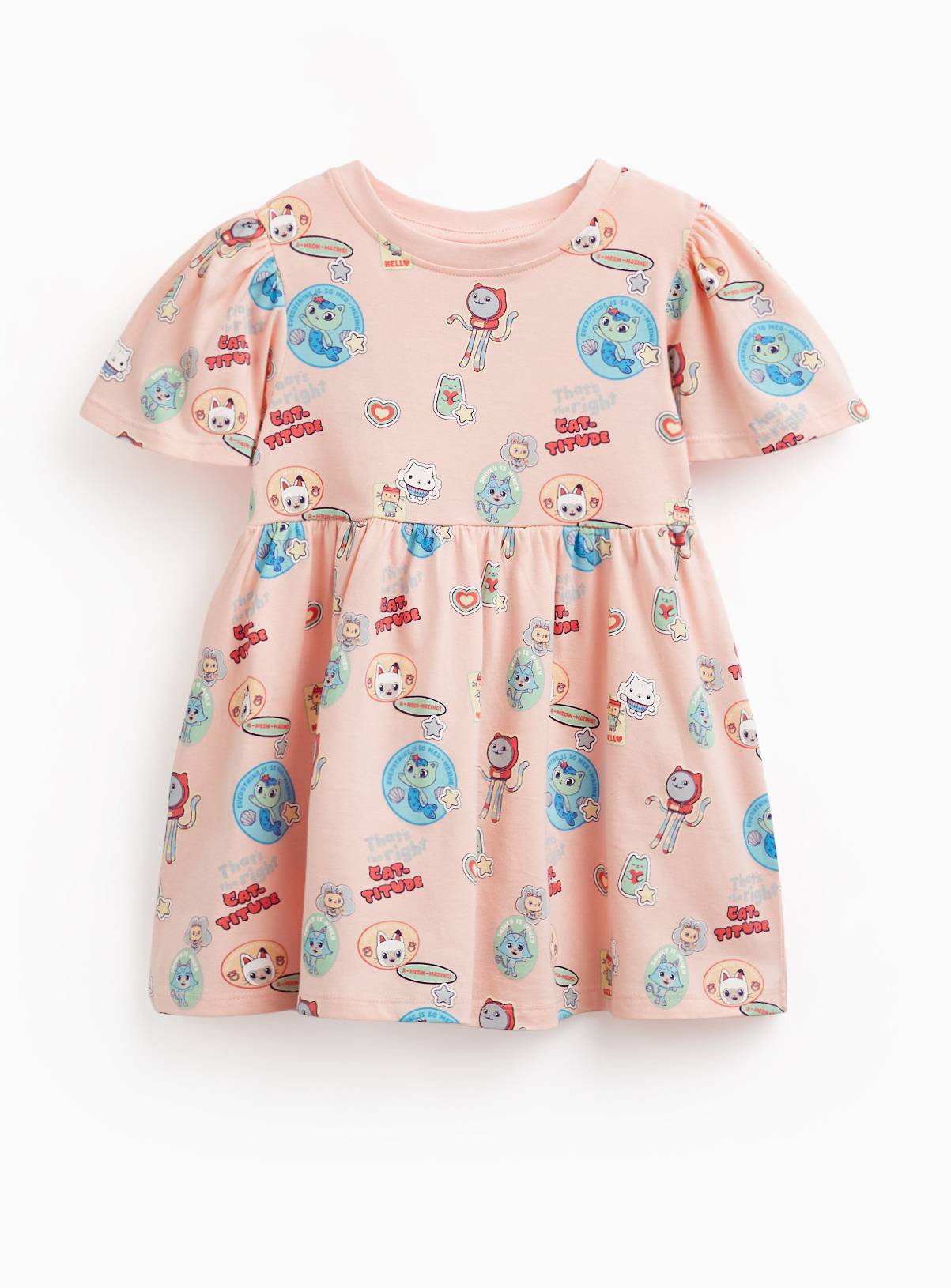 Pink Gabby's Dollhouse Print Jersey Dress 3-4 years - Image 1