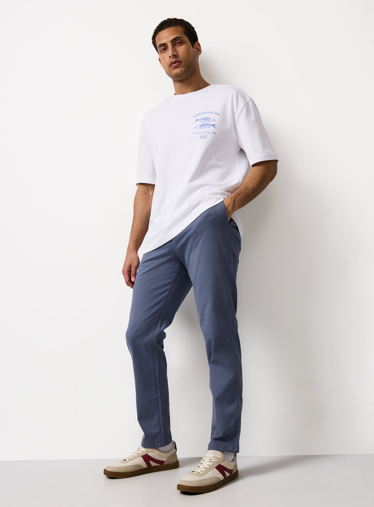 Blue Slim Fit Chinos 42L - Image 1 thumbnail