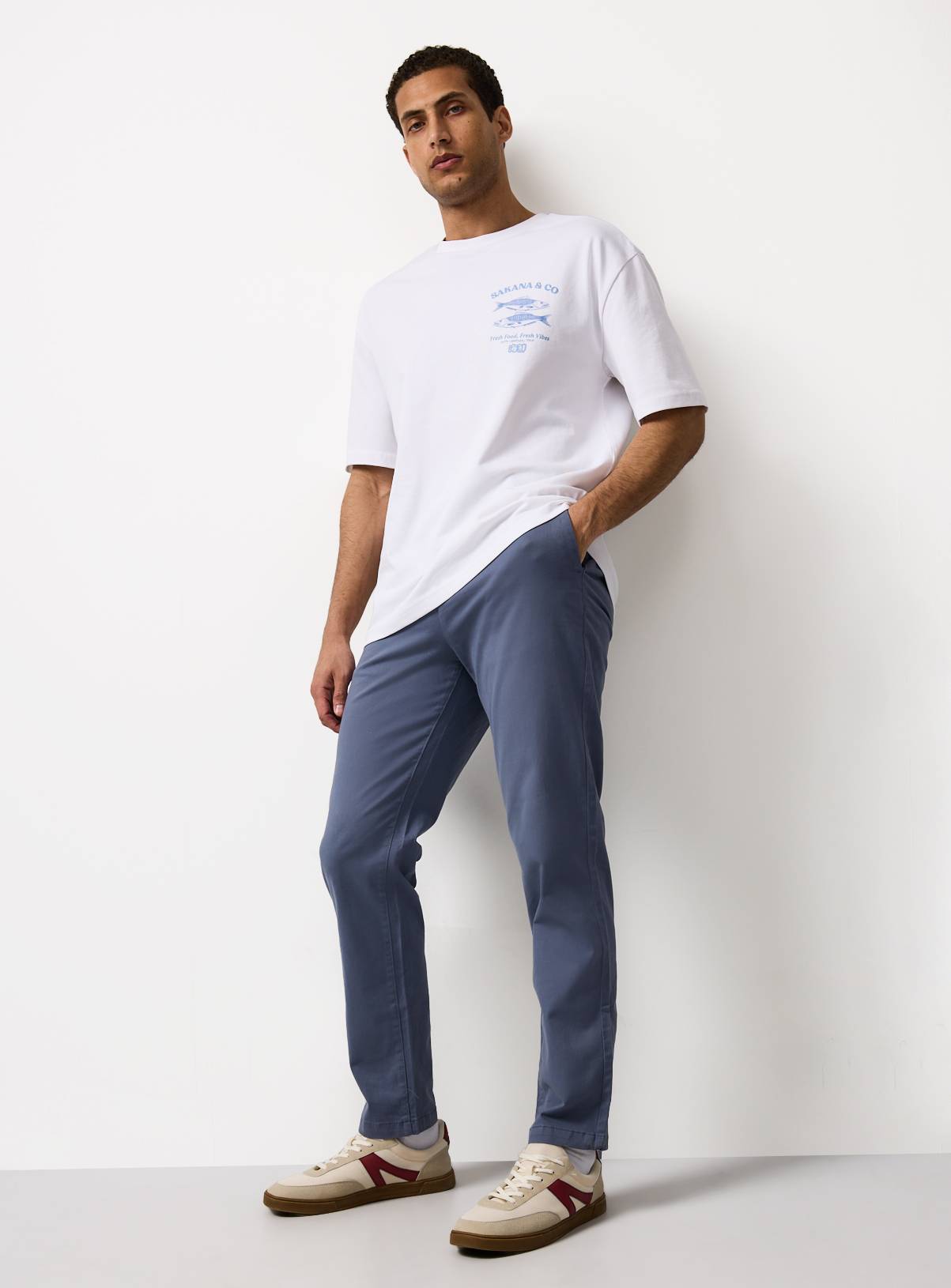 Blue Slim Fit Chinos 42L - Image 1