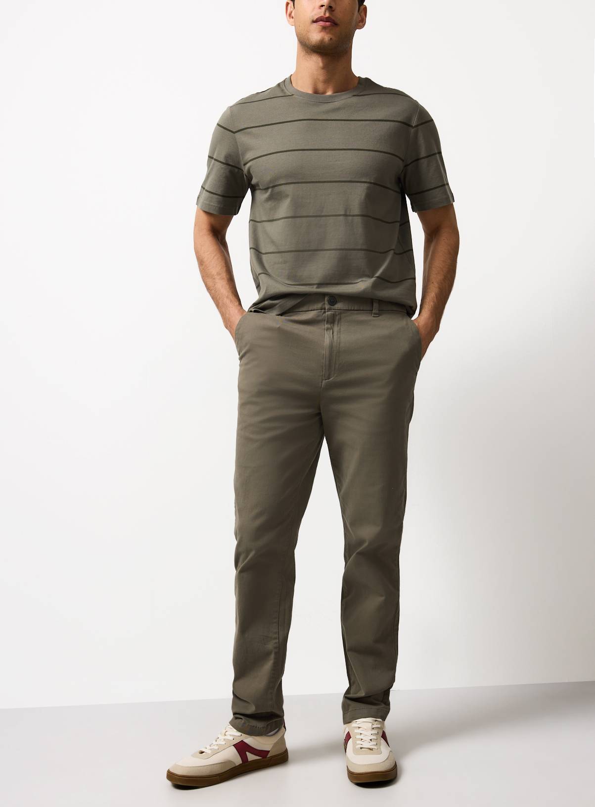 Khaki Slim Fit Chinos 38S - Image 2