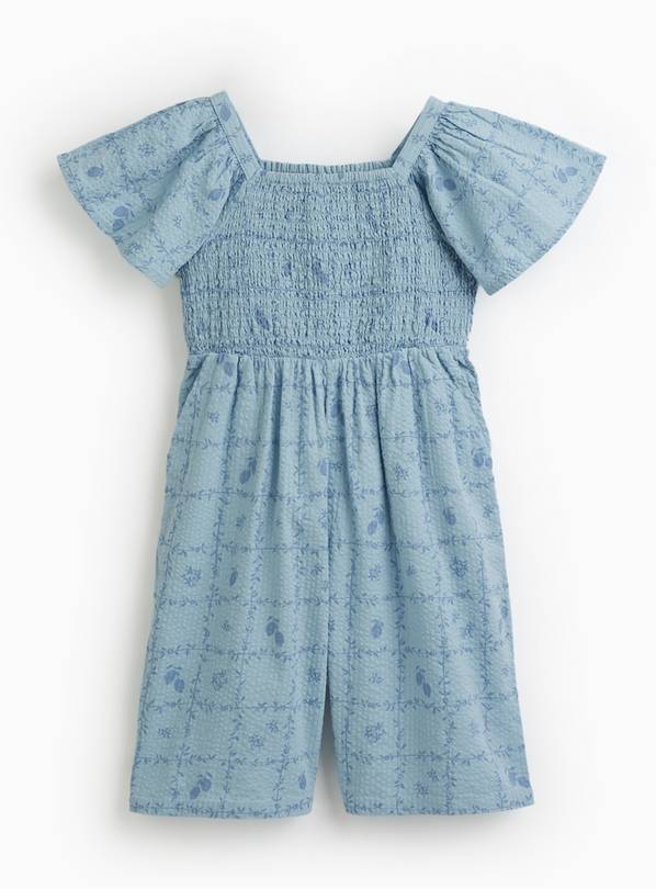 Blue Floral Print Jumpsuit 4-5 years