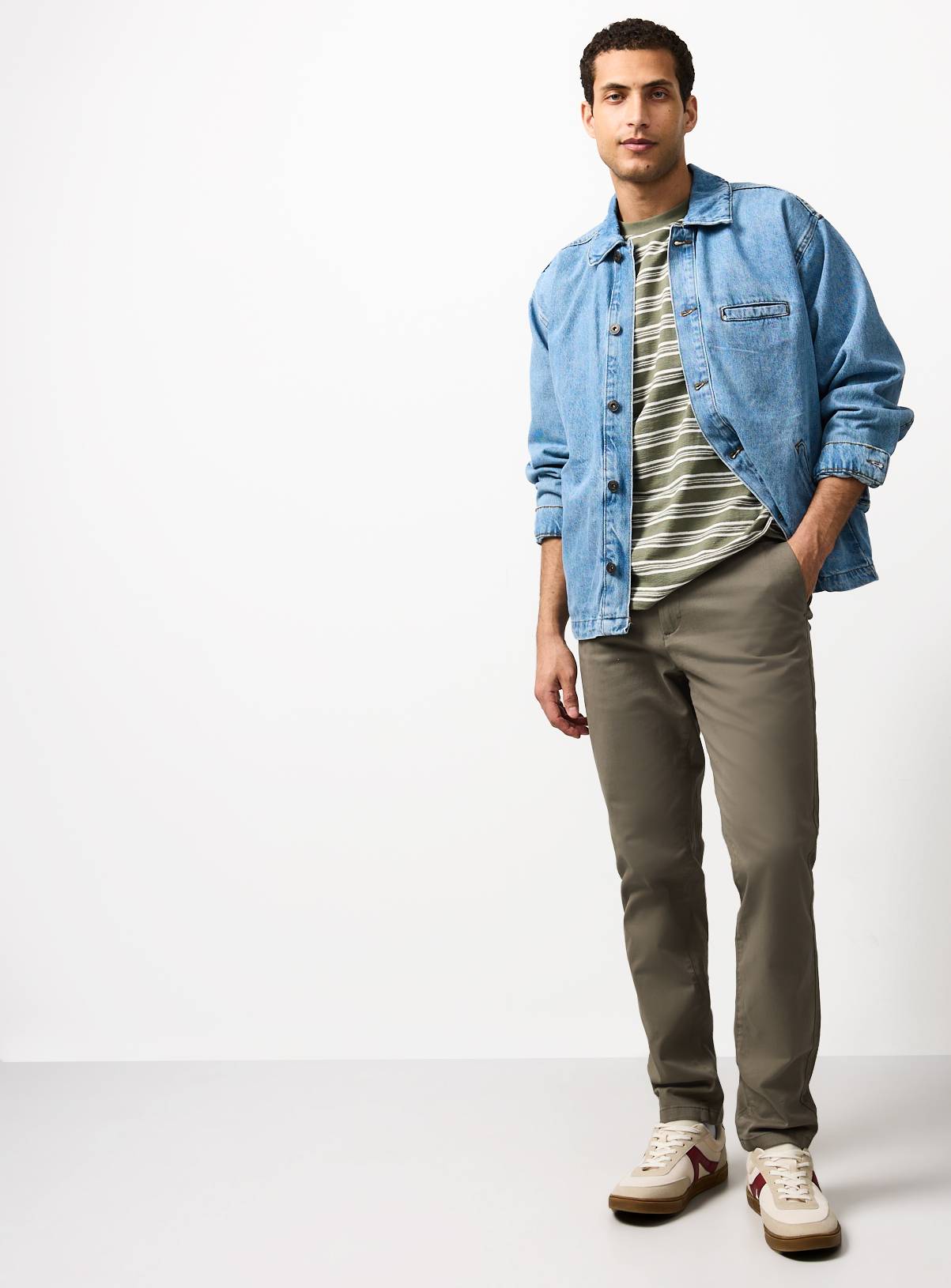 Khaki Skinny Fit Chinos 44R - Image 2