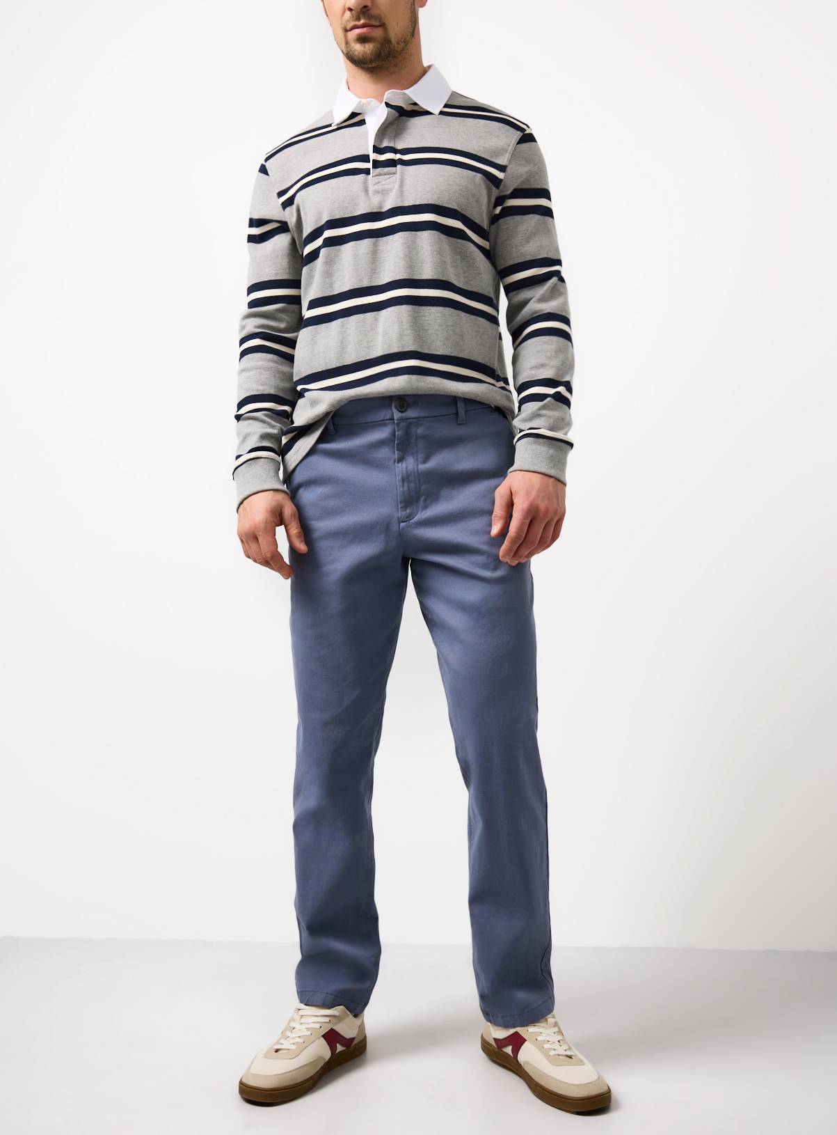 Blue Straight Leg Chino Trousers 40R - Image 1