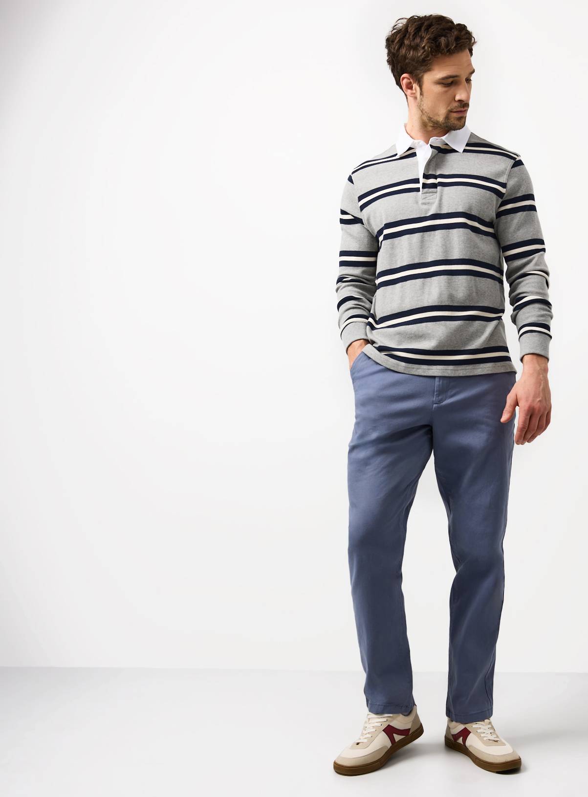 Blue Straight Leg Chino Trousers 40R - Image 2