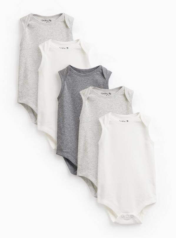 Sleeveless Waffle Bodysuits 5 Pack Up to 1 mth