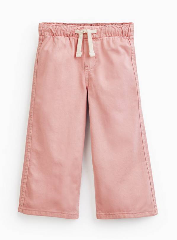 Pink Wide Leg Pull On Jeans 6-7 years