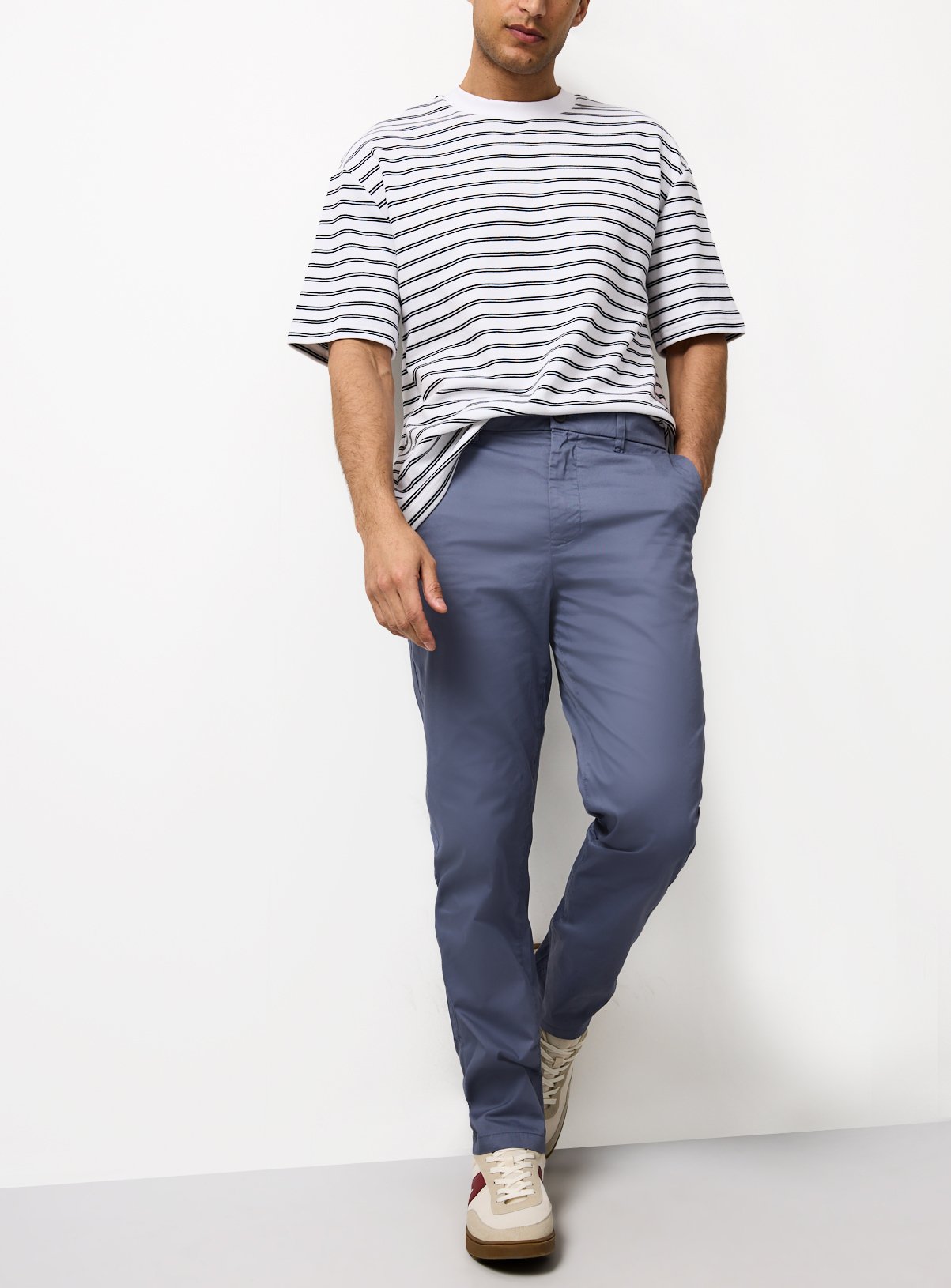 Blue Lightweight Slim Fit Chinos 34L - Image 1 thumbnail