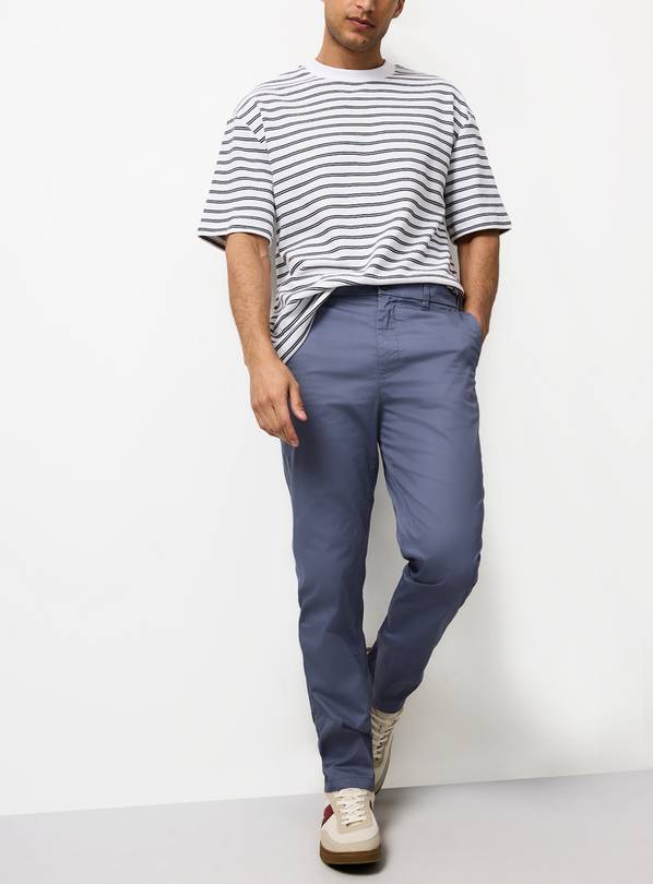 Blue Lightweight Slim Fit Chinos 30S