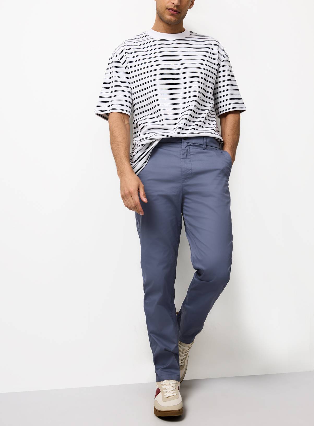Blue Lightweight Slim Fit Chinos 34L - Image 1