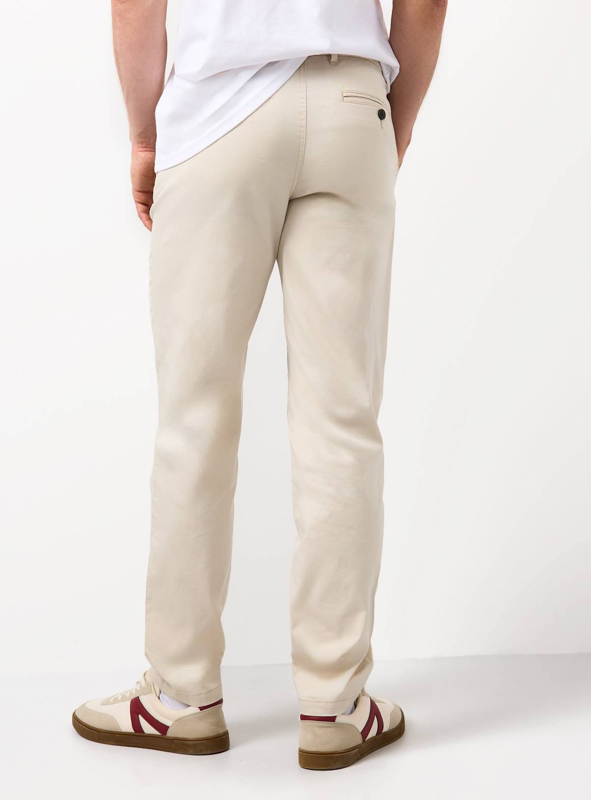 Cream Lightweight Slim Fit Chinos 42R - Image 5