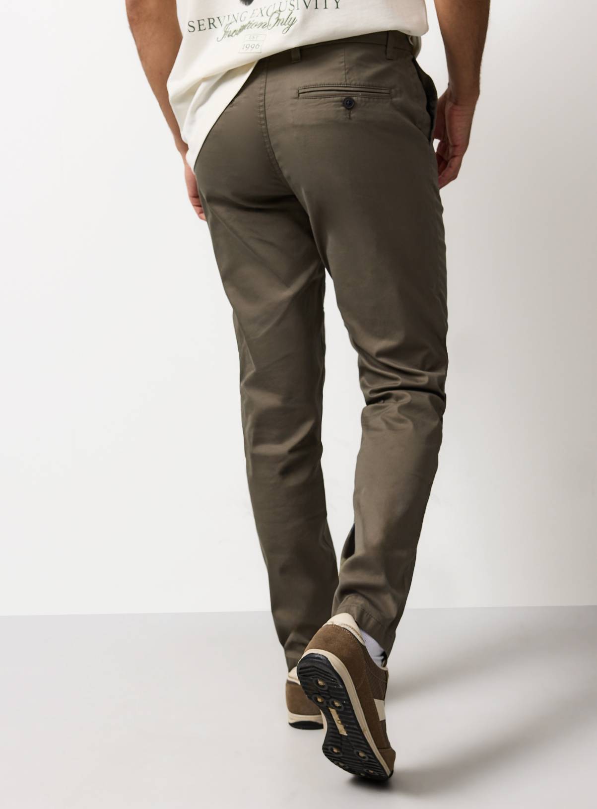 Khaki Lightweight Slim Fit Chinos 34R - Image 5