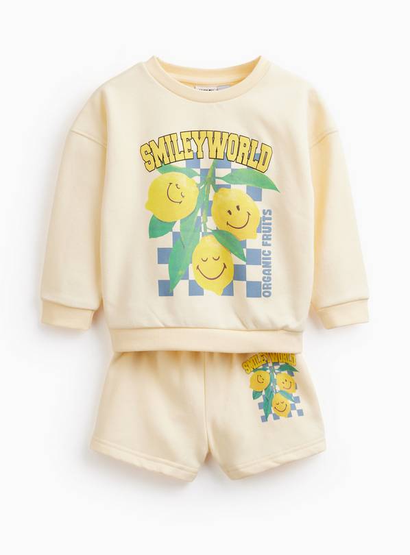 Lemon Smiley Graphic Sweat & Shorts Set 4-5 years