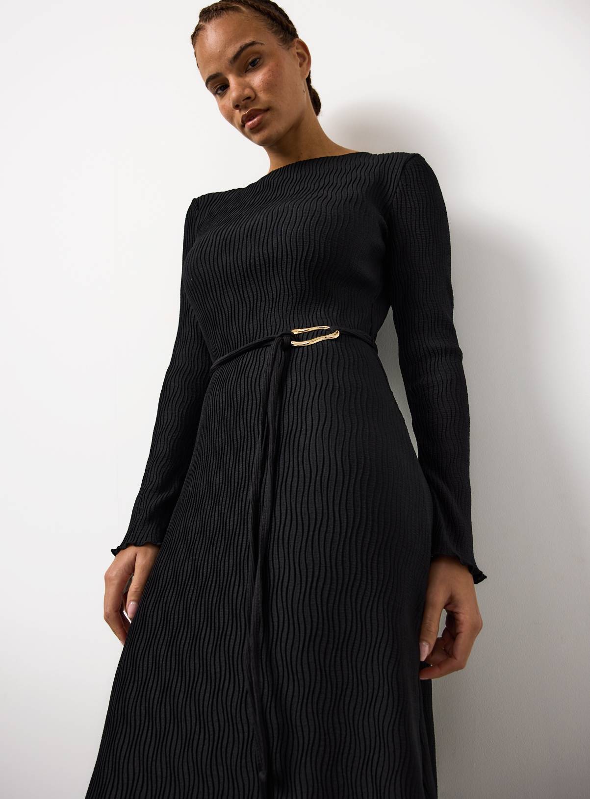 Black Midaxi Jersey Column Dress 10 - Image 1