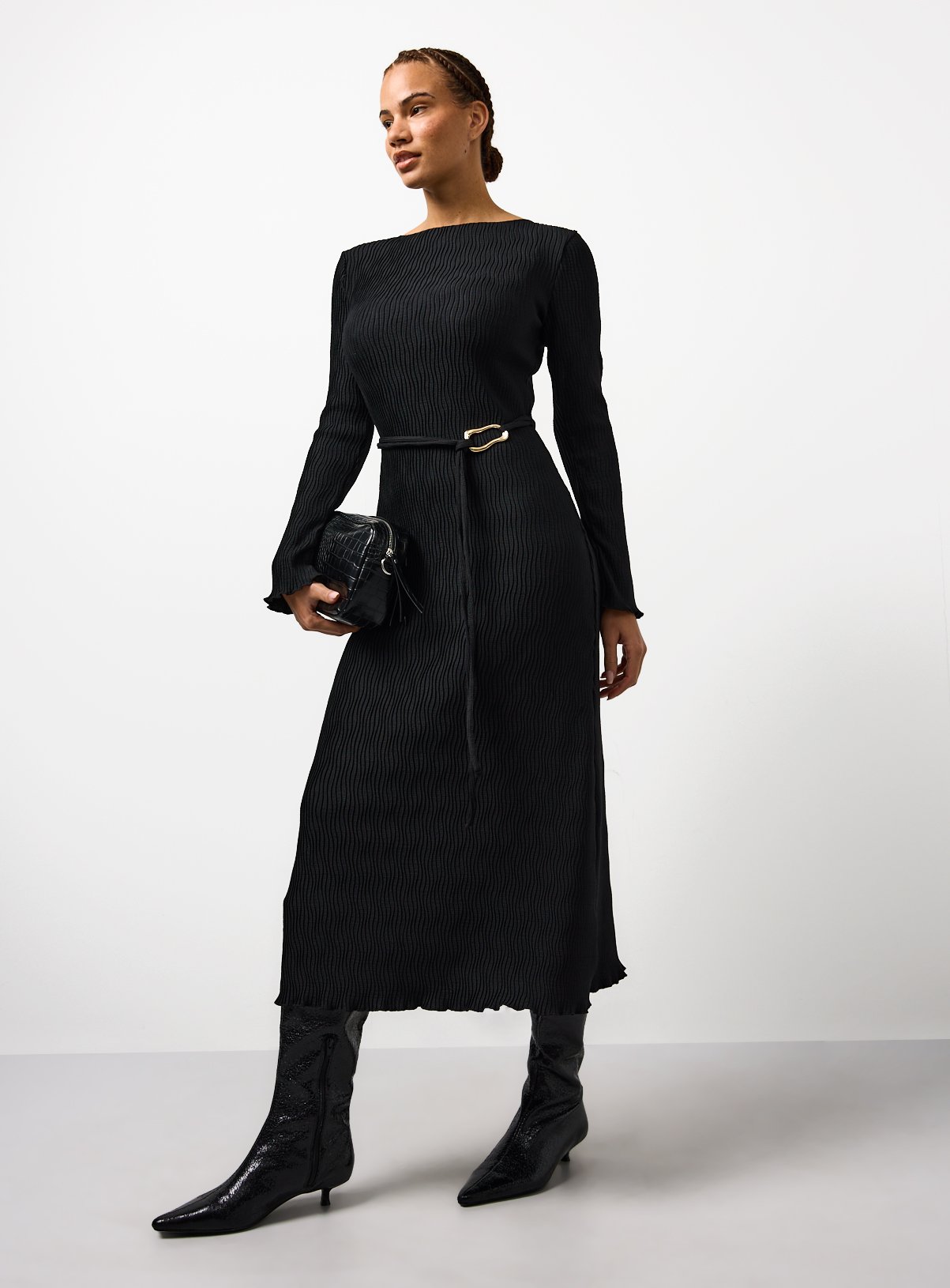 Black Midaxi Jersey Column Dress 10 - Image 2 thumbnail