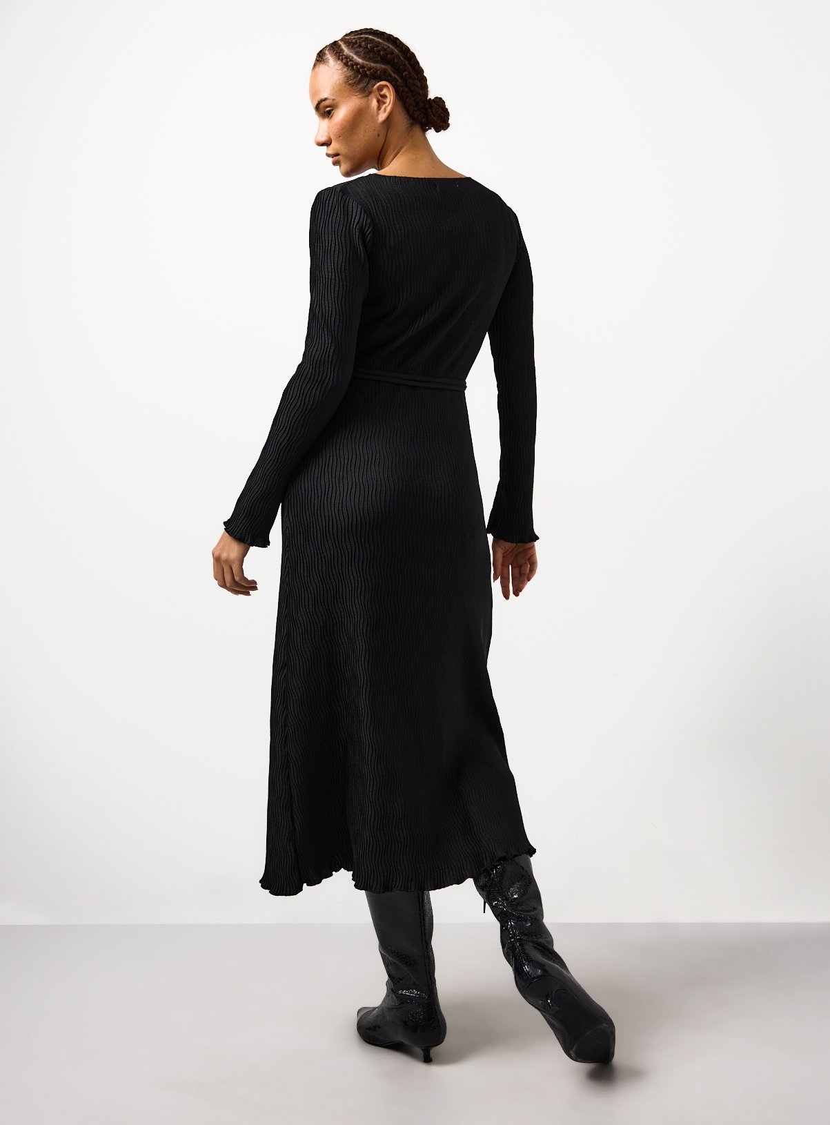 Black Midaxi Jersey Column Dress 10 - Image 4 thumbnail